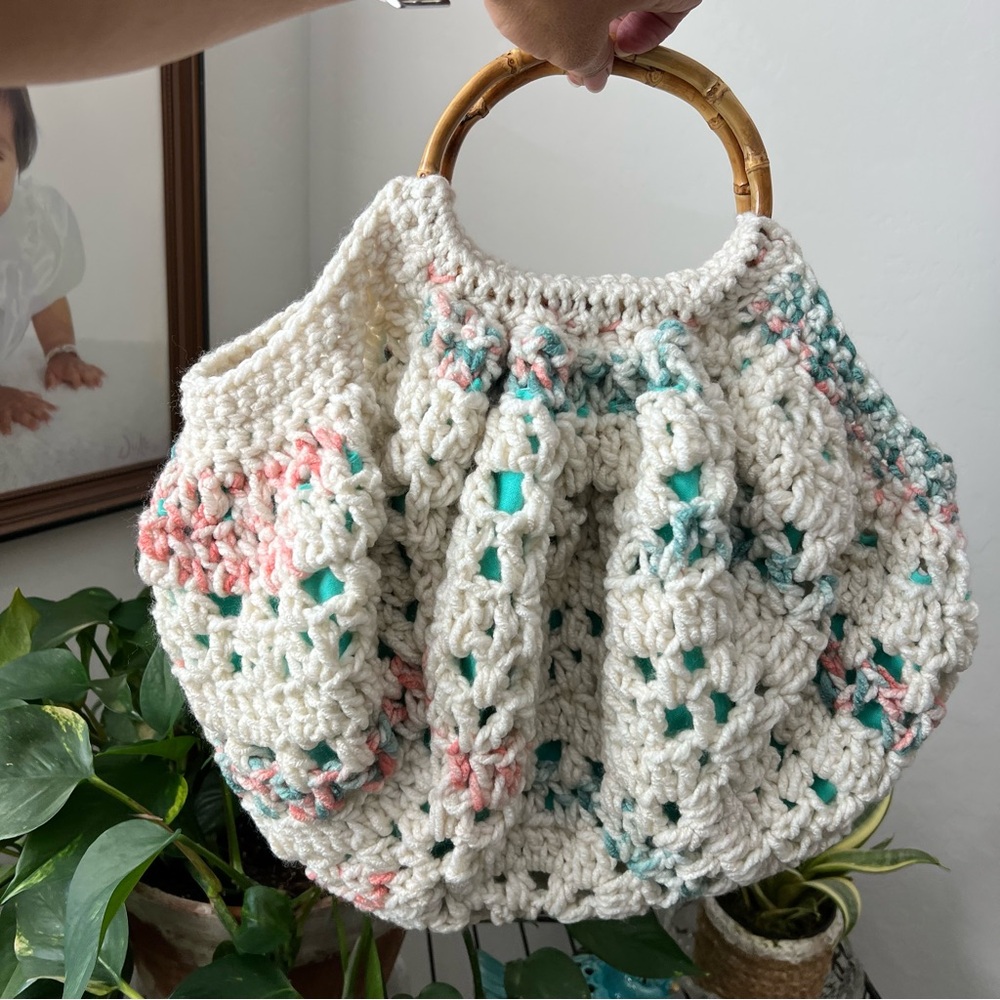 Handmade Crochet Hobo Handbag